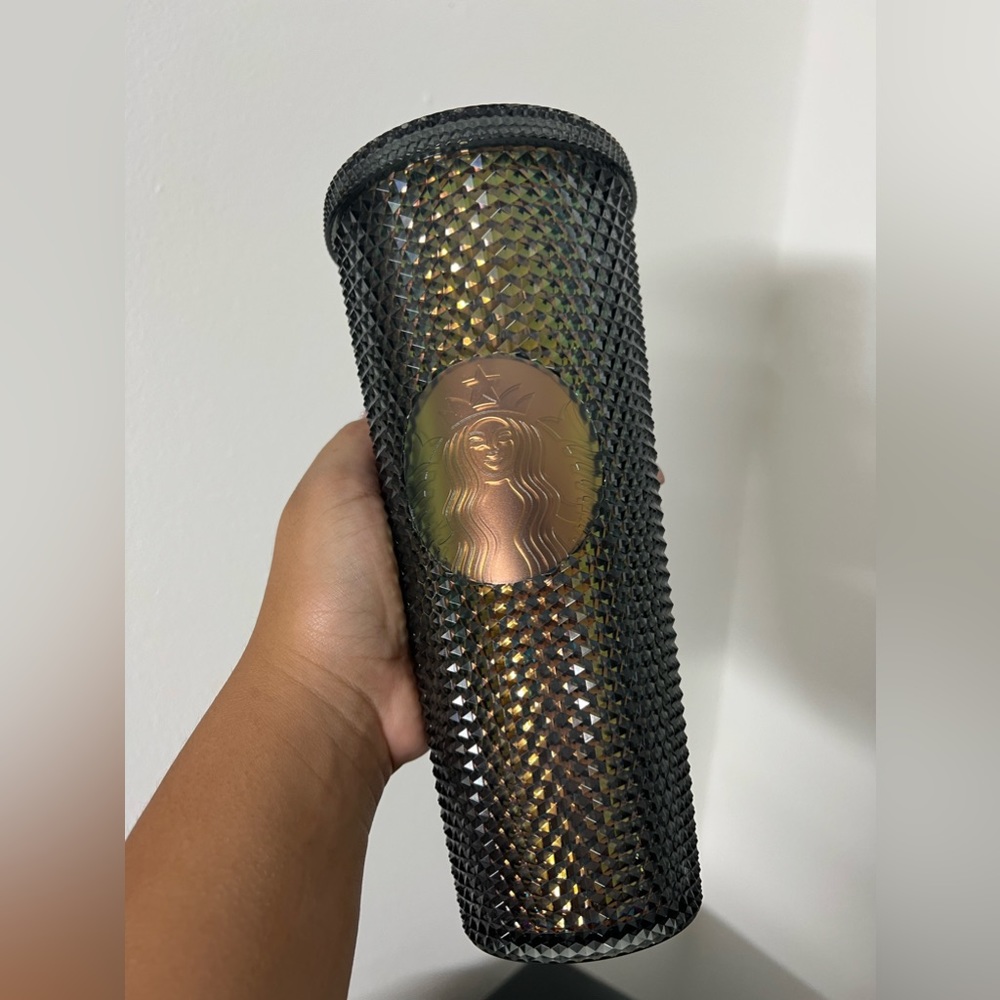 Starbucks black studded tumbler iridescent unicorn